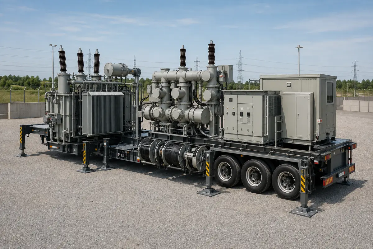 Trailer-mounted mobile grid substation transformer