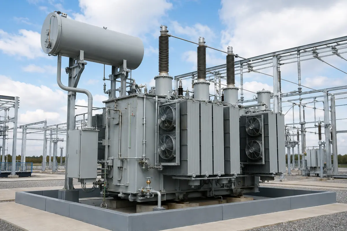 Oil-immersed power transformers for high-voltage substations