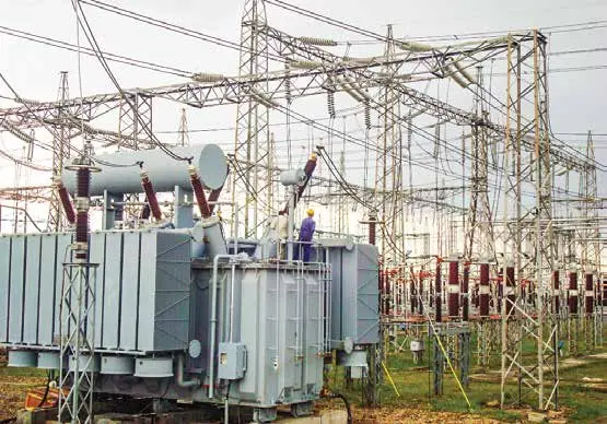 High-voltage transformer and switchyard