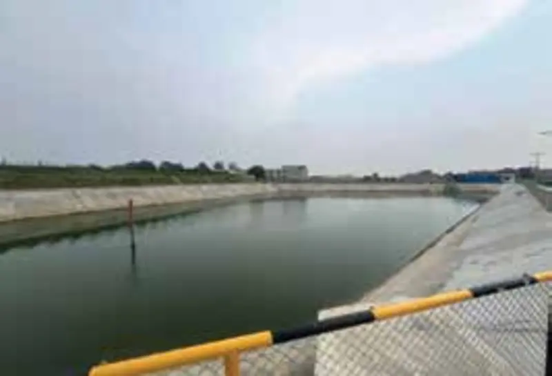Completed rainwater harvesting reservoir